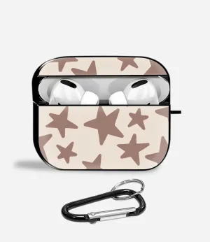 Mocha Stars Aipods Glass Case everyday minimalist protection