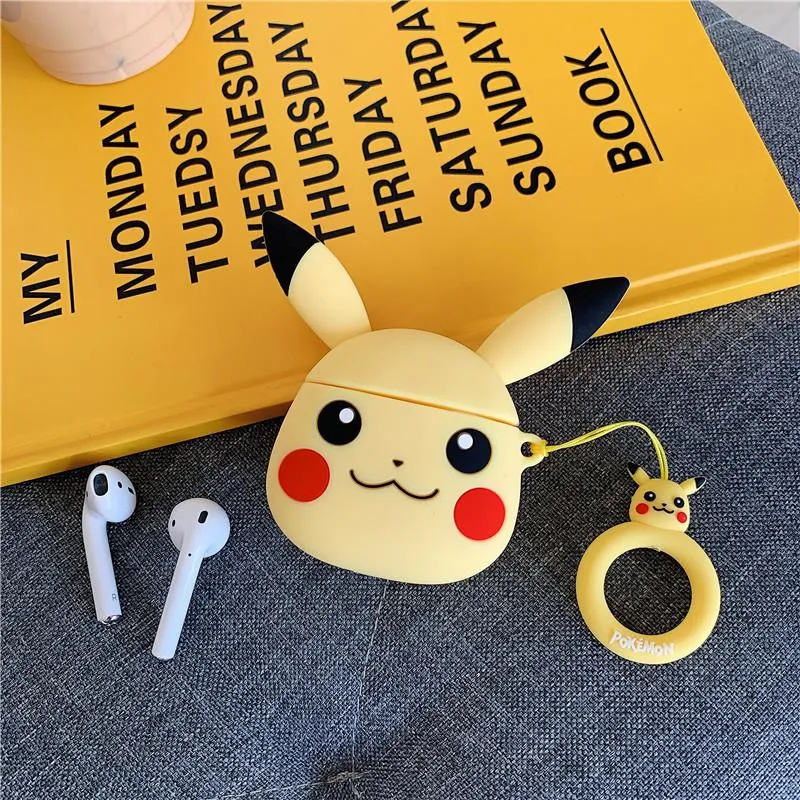 PIKACHU SILICONE AIRPODS CASE COVER FOR 1/2, 3 AND AIRPODS PRO Minimalist Protective Shell Fashion Silicone Protector