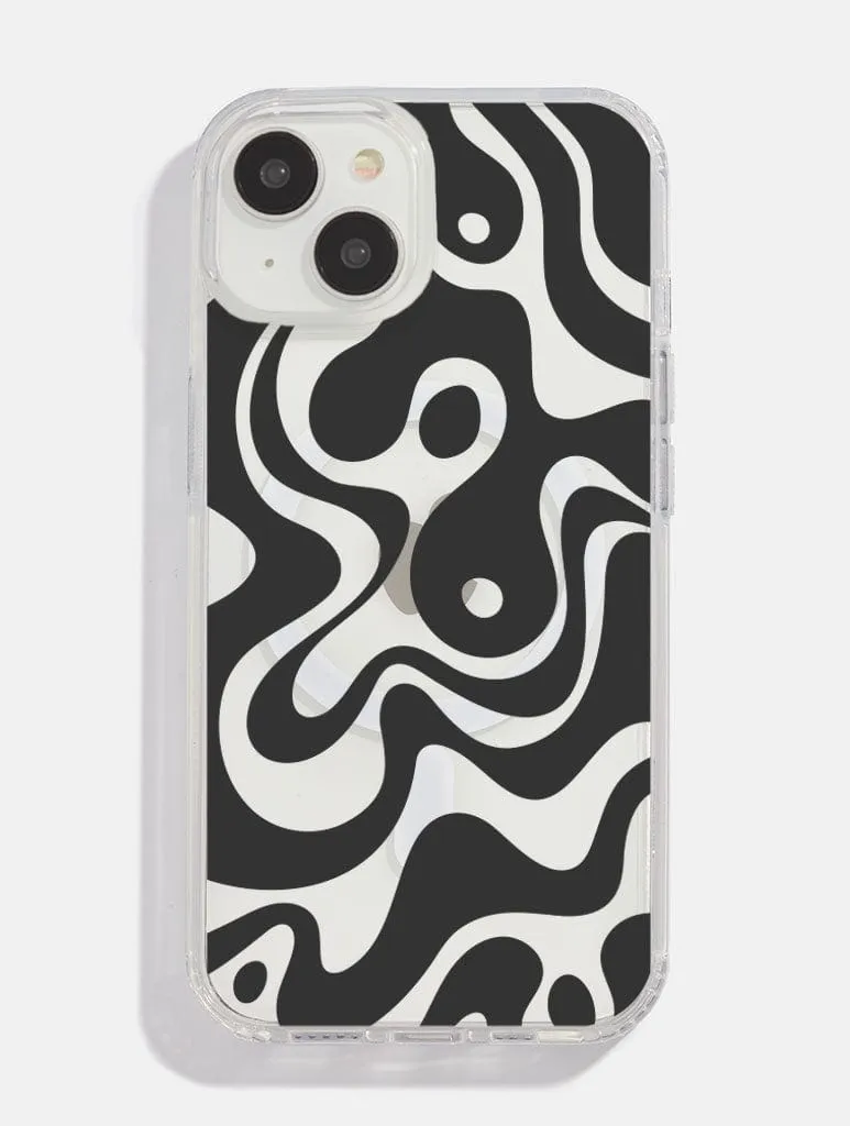 Minimal Comfort Grip Safe Black Abstract MagSafe iPhone Case