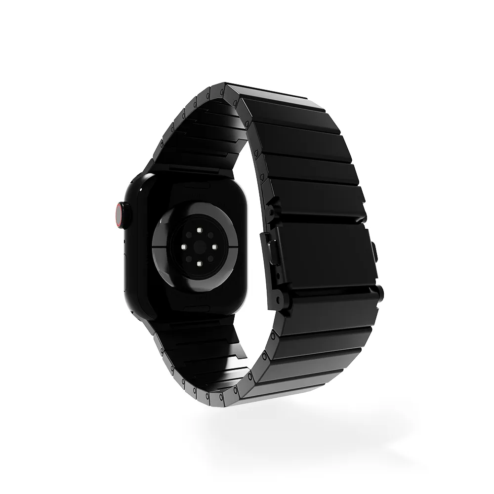 Apple Watch Premium Titanium Strap (Black) Flexible Feature Design