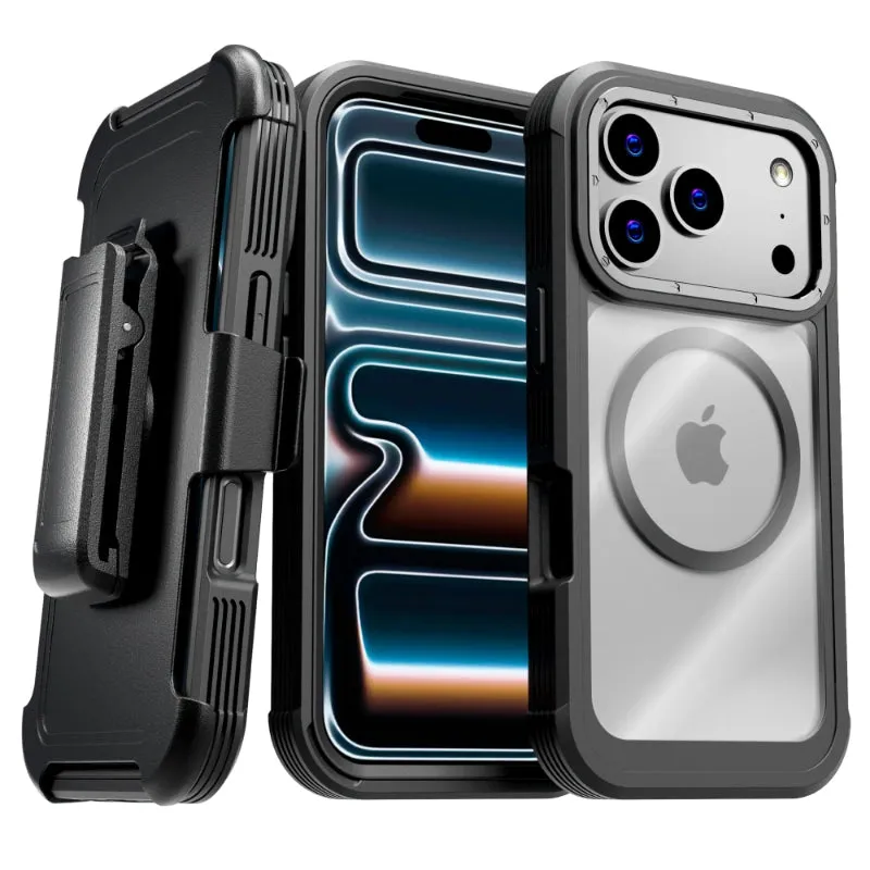 Dust proof Premium Build Layer Apple iPhone 17 Pro Defender Crystal Case With invisible Magsafe