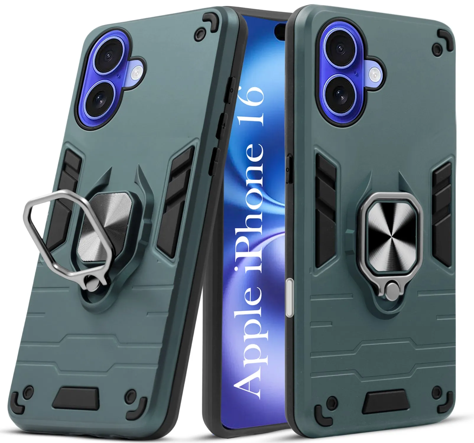 For Apple iPhone 16 Back Cover Case (Shockproof Polycarbonate Dual Layer Hybrid Armor) Polished Layer