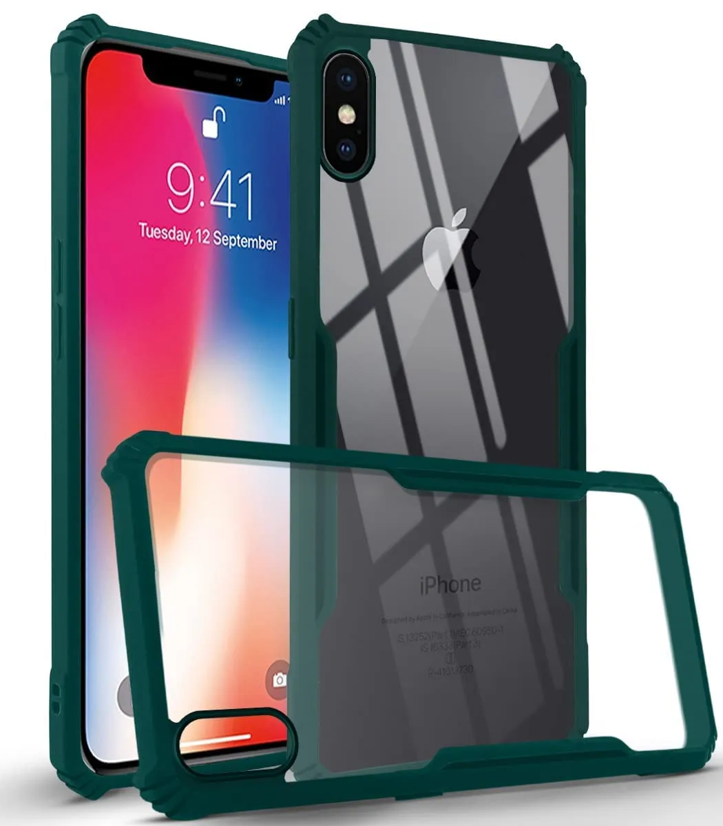 Refined Edge Premium Edge For Apple iPhone X Back Cover Case (Shockproof with Polycarbonate Clear Panel)