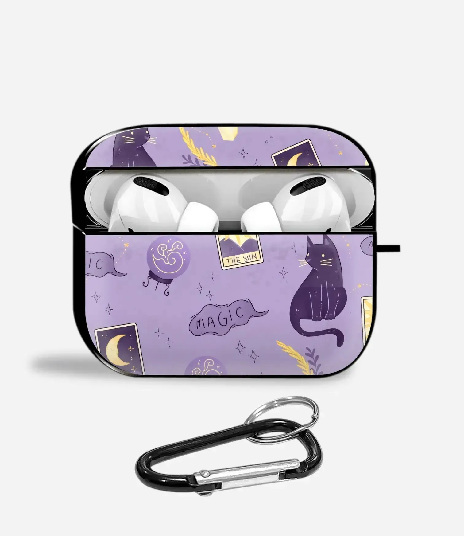 Convenient Audio Storage Mystic Cat Aipods Glass Case