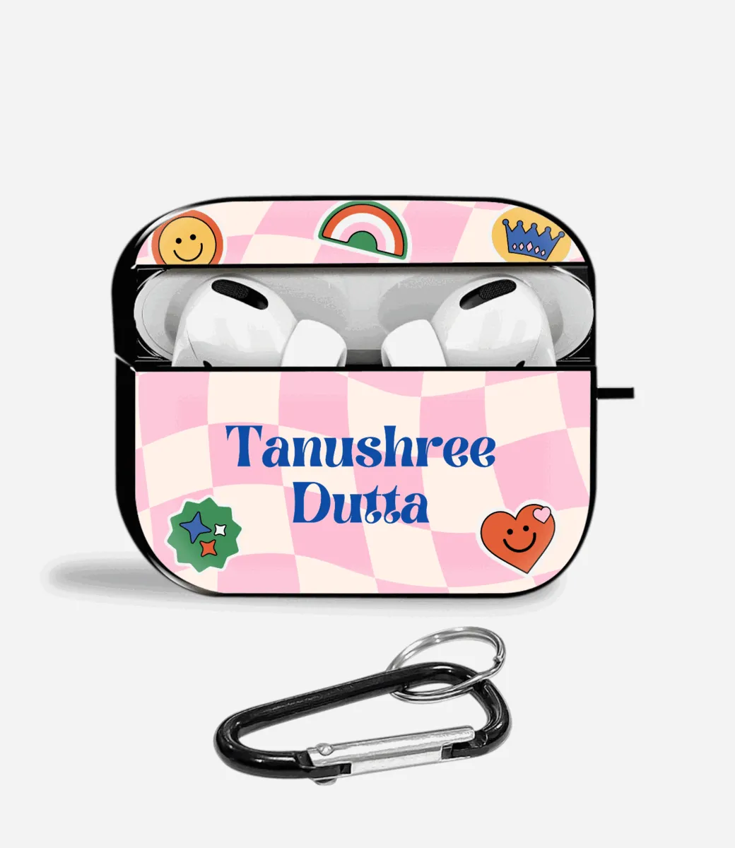 RetroVibe Custom Name Airpods Glass Case compact ergonomic neon airpods case compact soft neon silicone protector