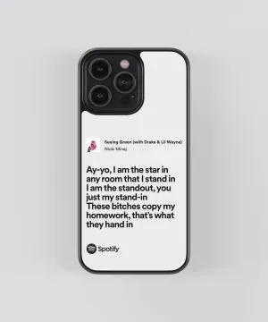 Nicki Minaj Seeing Green Spotify Glass Phone Case Cover Frosted surface Premium Finish