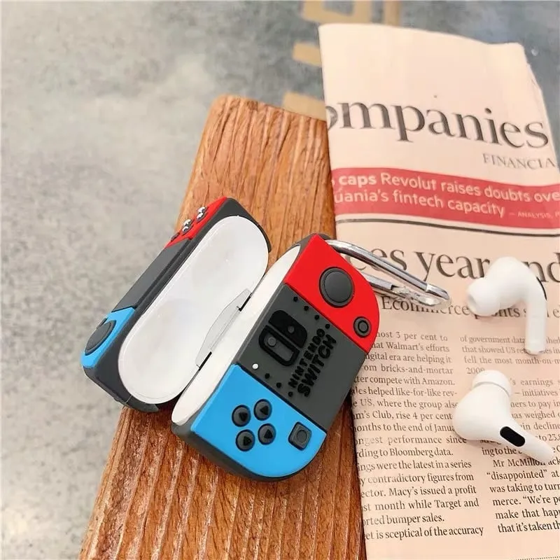 NINTENDO SWITCH SILICONE AIRPODS CASE COVER FOR 1/2, 3 AND AIRPODS PRO durable ergonomic airpods protector durable commuter neon leather airpods case