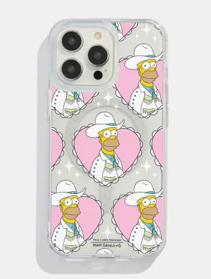 The Simpsons Cowboy Homer Glitter MagSafe iPhone Case Enhanced grip Smooth Grip