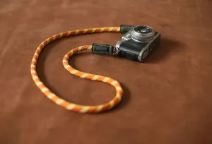 Orange Pattern Climbing Rope Camera Strap Logo Strap