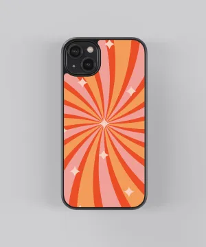 Orange Sparkles Pattern Glass Phone Case Cover Frosted surface