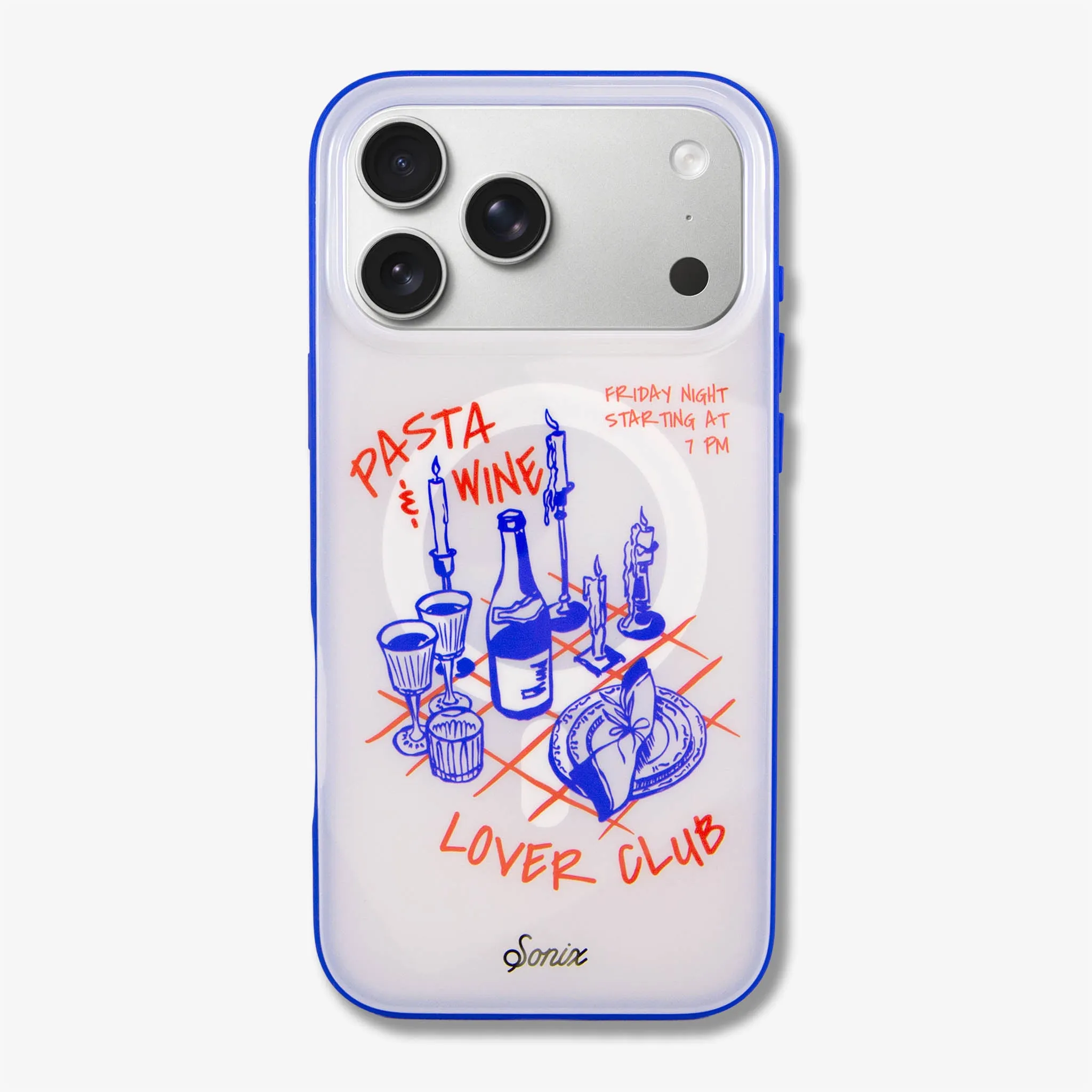 Pasta & Wine MagSafe? Compatible iPhone Case Clear Back Durable Texture Layer
