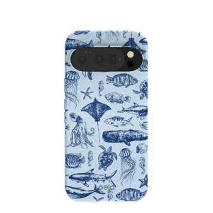 Soft Layer Texture Powder Blue Marine Life Google Pixel 10/10 Pro Case