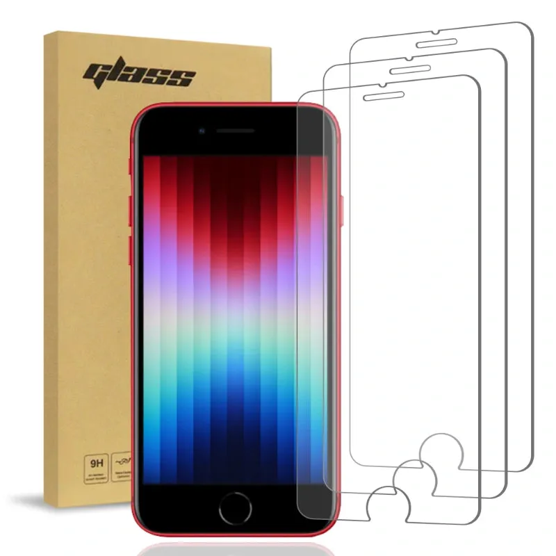 Apple iPhone SE 2020/2022 (3 Per Pack) 2.5D Glass Screen Protector Smooth Pattern Design Trendy Detailing