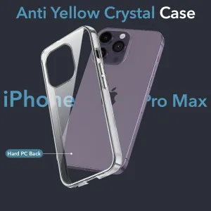 For Apple iPhone 14 Pro Max Back Cover Case (Hard Anti Yellow Clear Case | Drop & Camera Protection | Shockproof Polycarbonate) Flexible structure