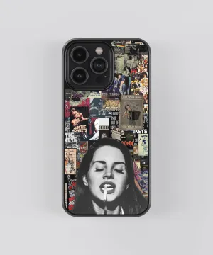 Clear Back Futuristic style Pop Culture Ft. Lana Del Rey Spotify Glass Phone Case Cover
