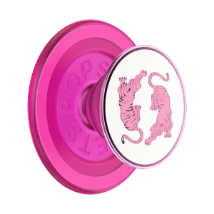 Le Tigre Pink Enamel PopGrip for MagSafe Pop Socket Gaming Use