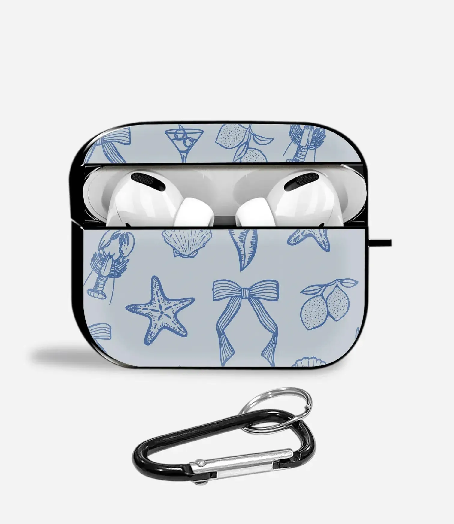 Coastal Bowties Aipods Glass Case Portable Tech Holder