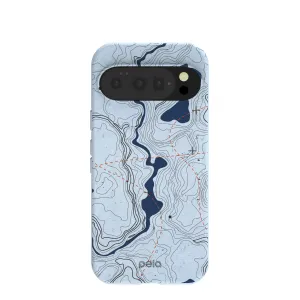 Powder Blue Contour Lines Google Pixel 10/10 Pro Case Strong protection