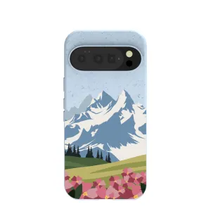 Protective Shell Design Stylish frame Powder Blue Mountains and Blooms Google Pixel 10/10 Pro Case