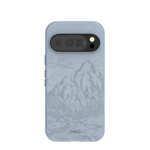 Powder Blue Rockies Google Pixel 10/10 Pro Case Rugged Design Style Polished Finish Texture