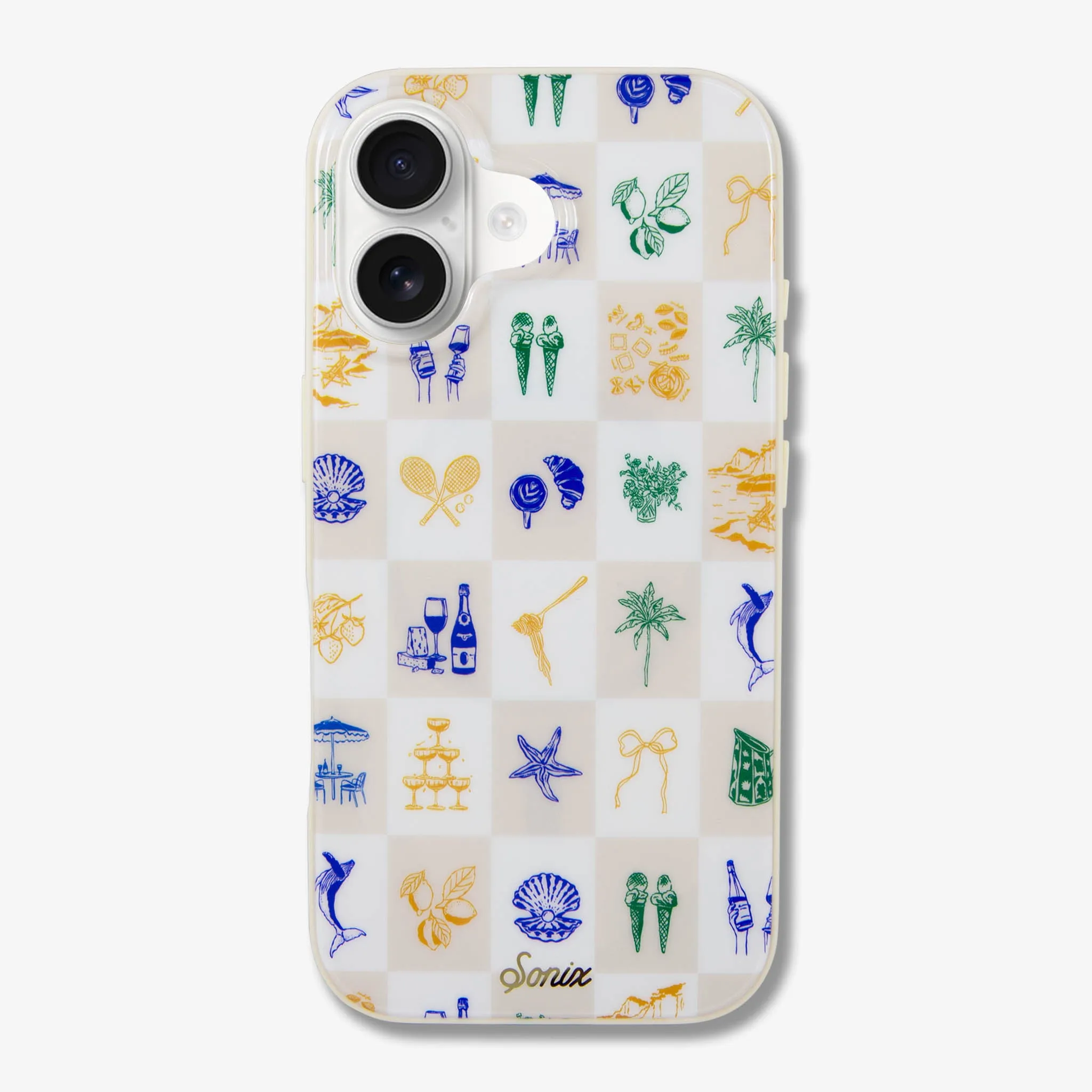 Scratch Block Everyday Comfort Coastal Check MagSafe? Compatible iPhone Case