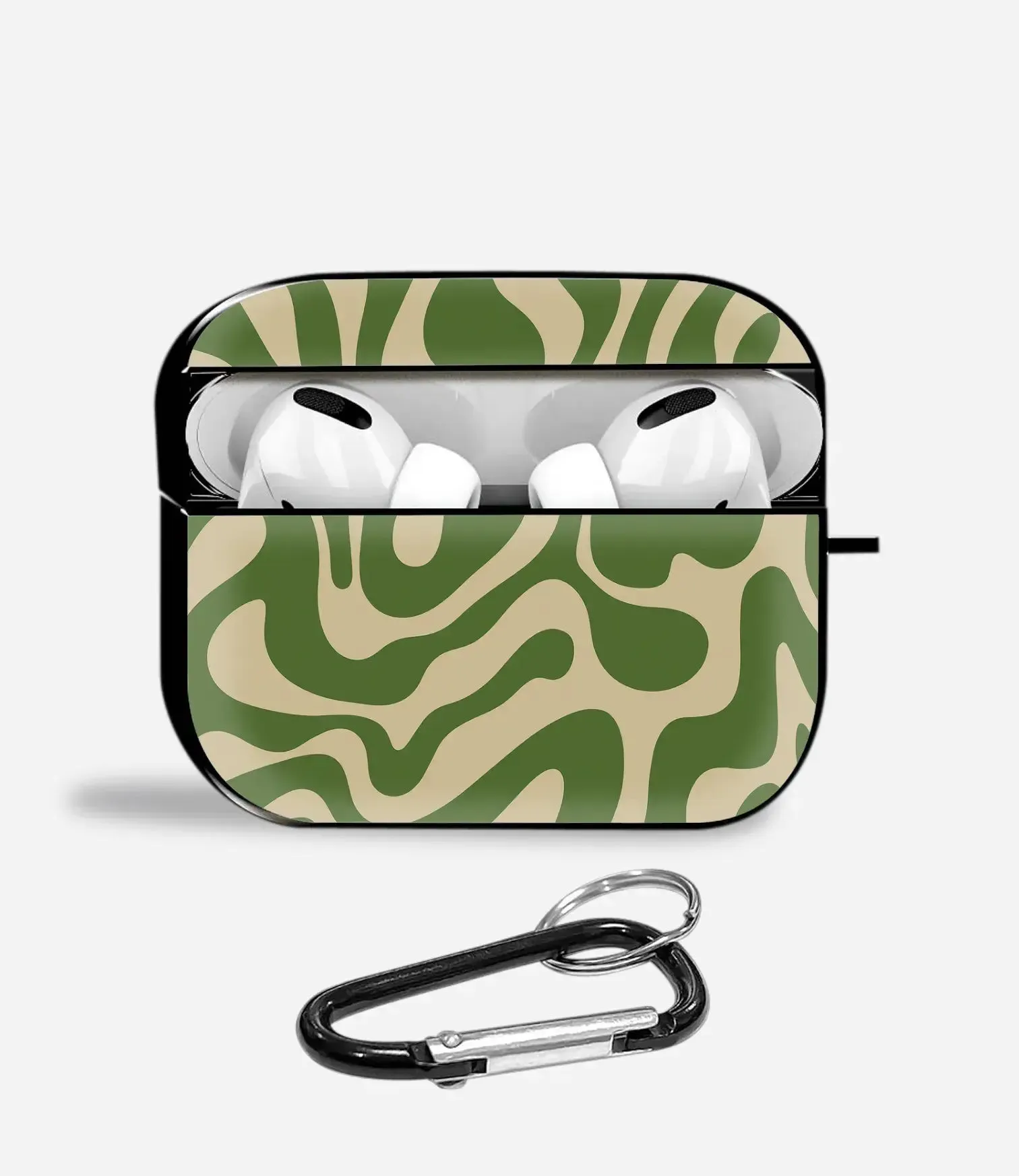 Green Mirage Aipods Glass Case Minimal Protective Pouch Minimalist Pocket Case