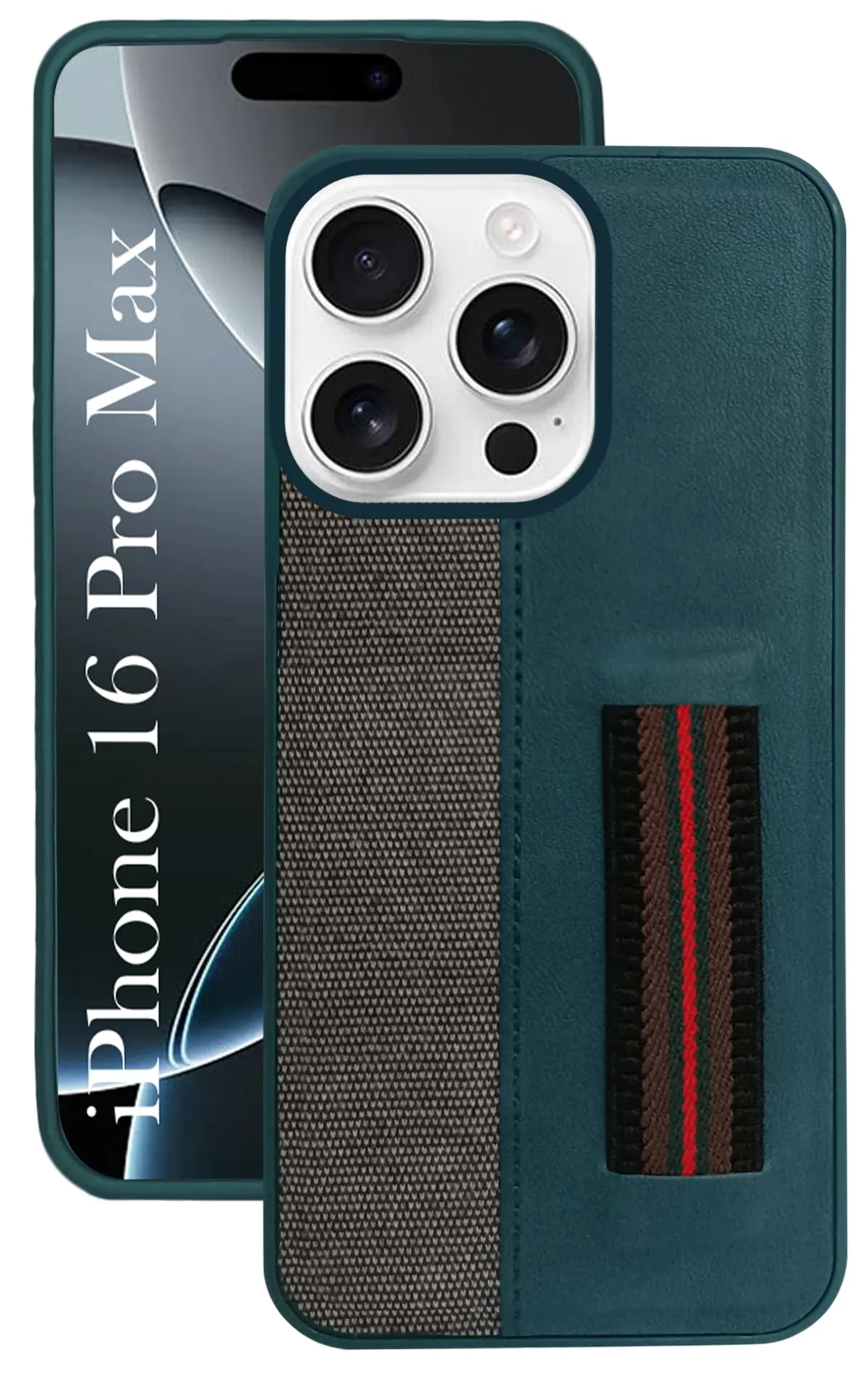 For Apple iPhone 16 Pro Max ( Professional PU Leather | Strip Chain Holder Socket) Protective Look