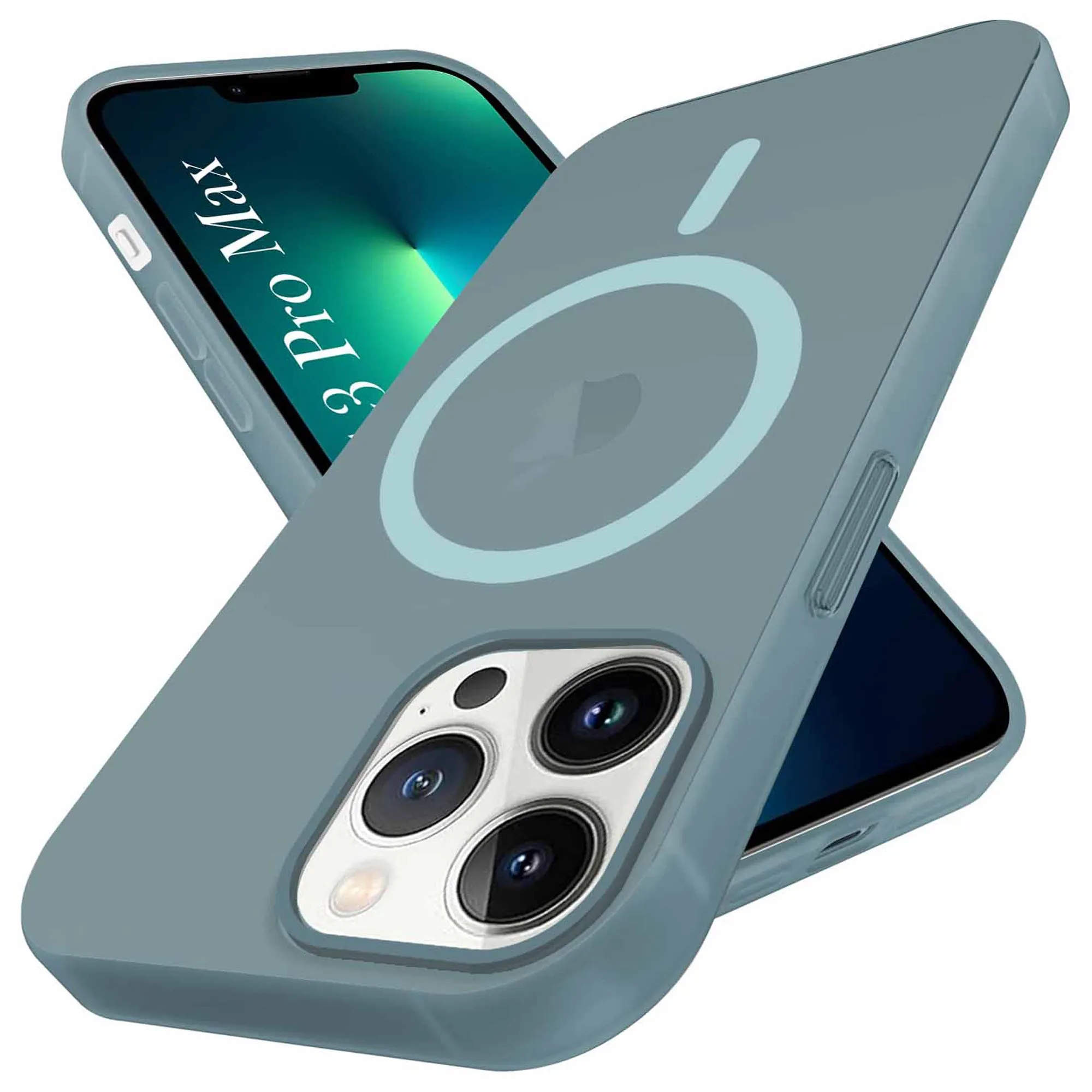 For Apple iPhone 13 Pro Max Back Cover Case (Frosted Matte Feel | MagSafe Compatible Wireless Charging | Polycarbonate Material) Soft Finish Layer