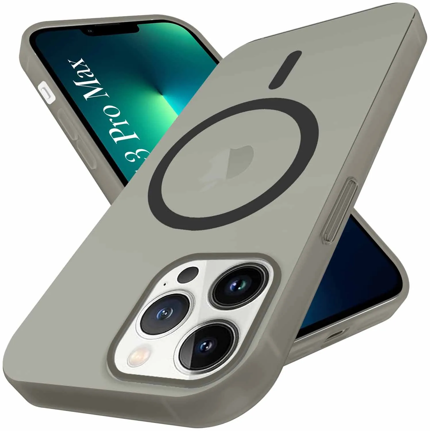 Soft Pattern Layer Colorful option For Apple iPhone 13 Pro Max Back Cover Case (Frosted Matte Feel | MagSafe Compatible Wireless Charging | Polycarbonate Material)