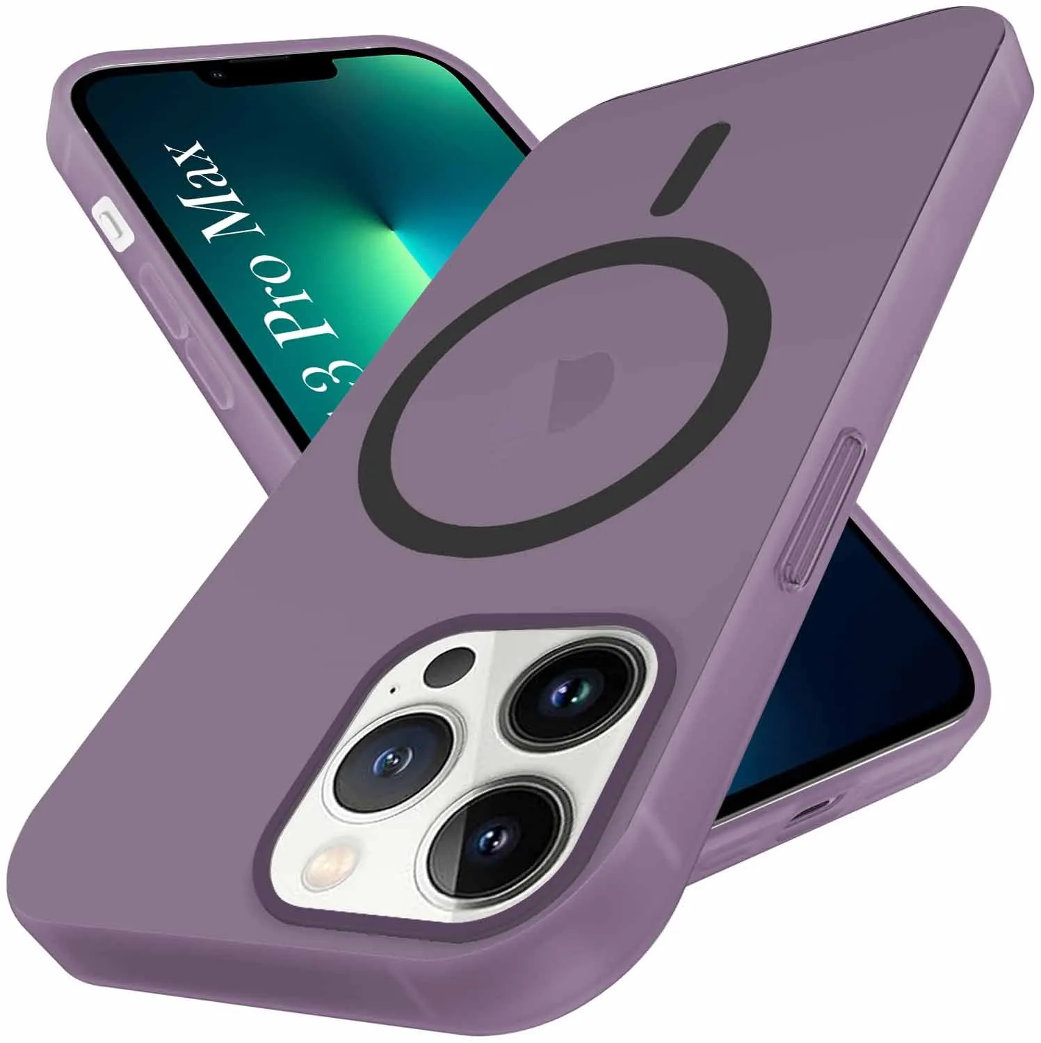 Flexible Feel metal frame For Apple iPhone 13 Pro Max Back Cover Case (Frosted Matte Feel | MagSafe Compatible Wireless Charging | Polycarbonate Material)