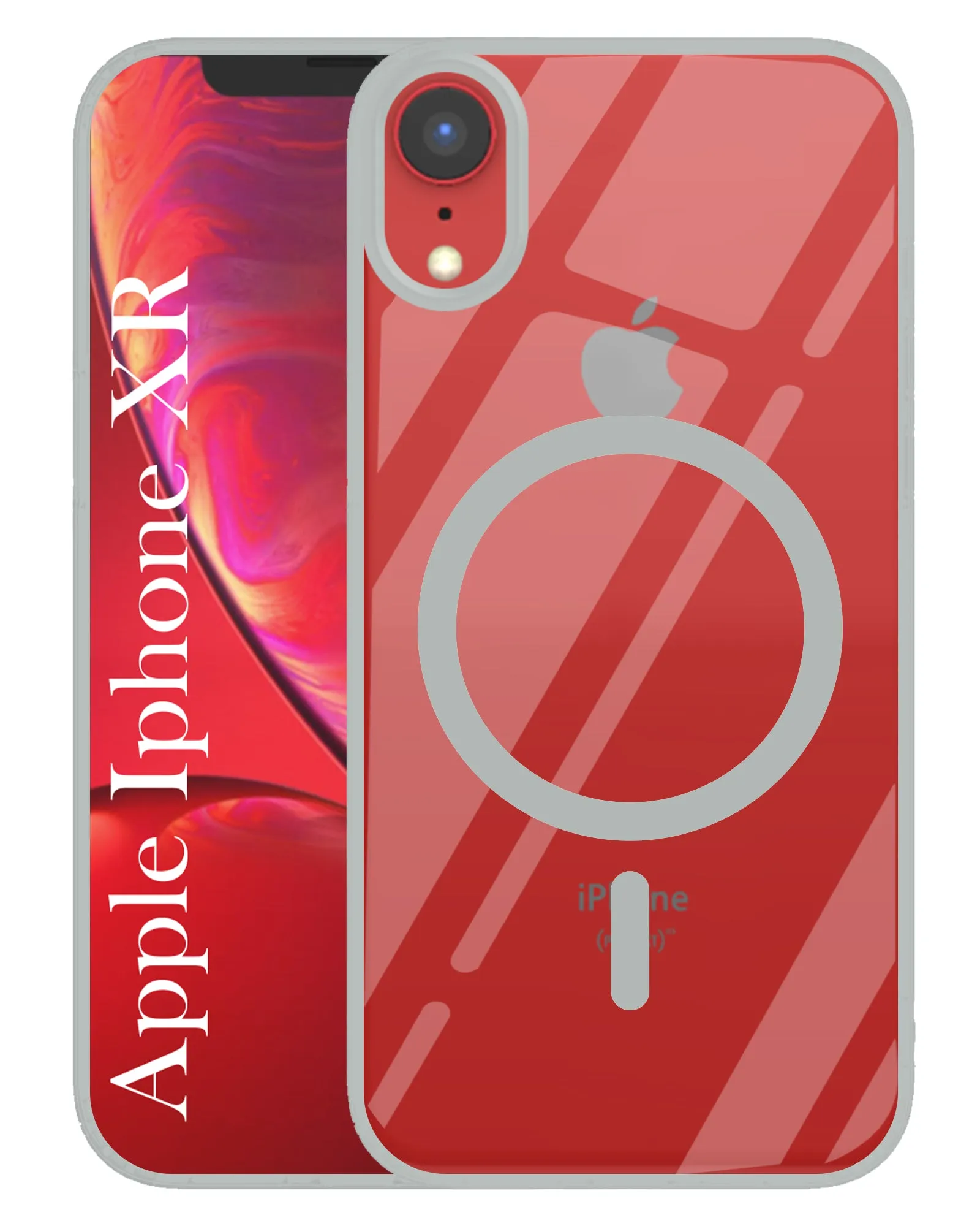 For Apple iPhone XR Back Cover Case (MagSafe Compatible Wireless Charging | Hybrid Camera Bump Protection | Shockproof Polycarbonate Material) Clear View Matte Texture Surface