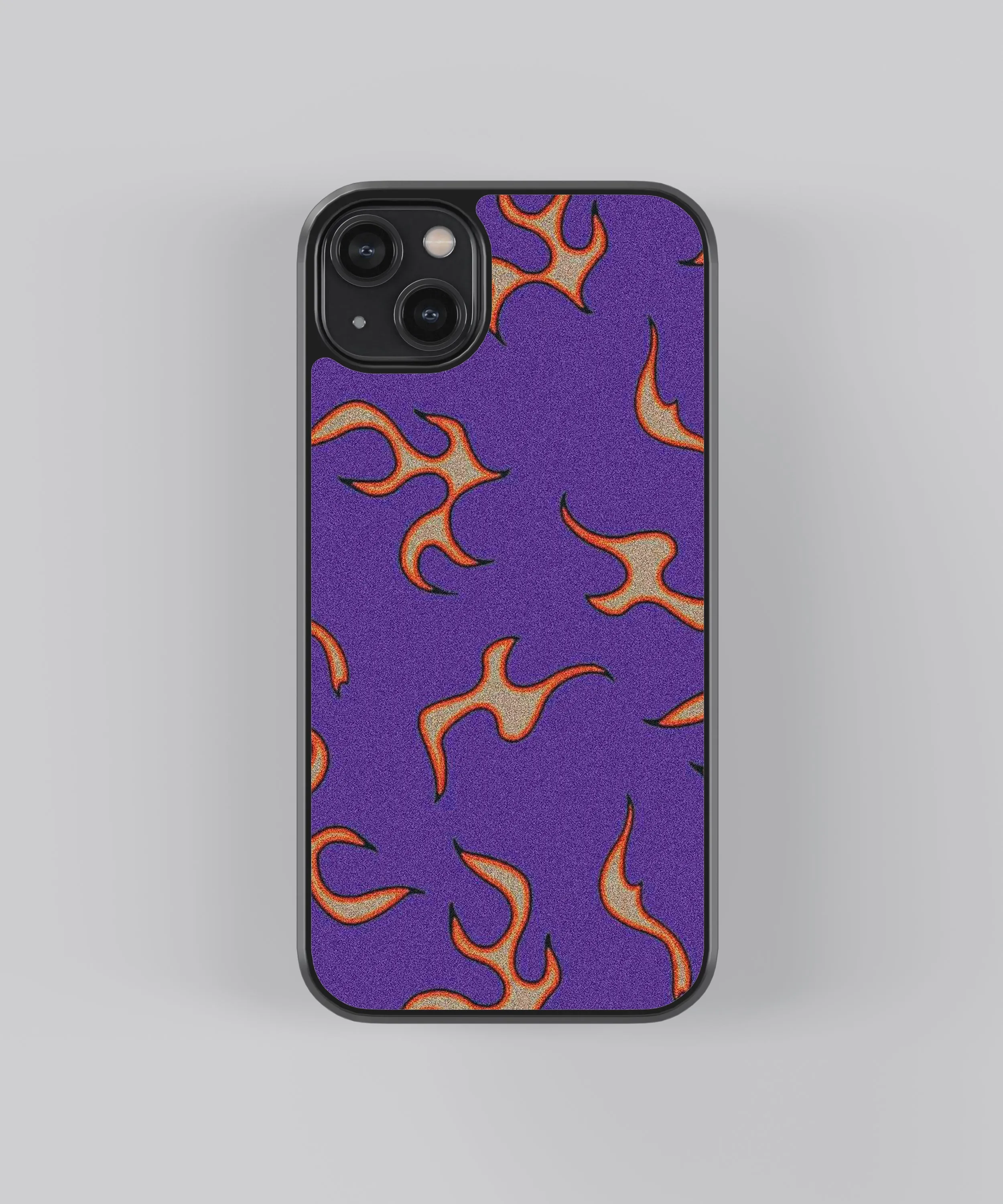 Purple Flames Pattern Abstract Glass Phone Case Cover Portable Layer