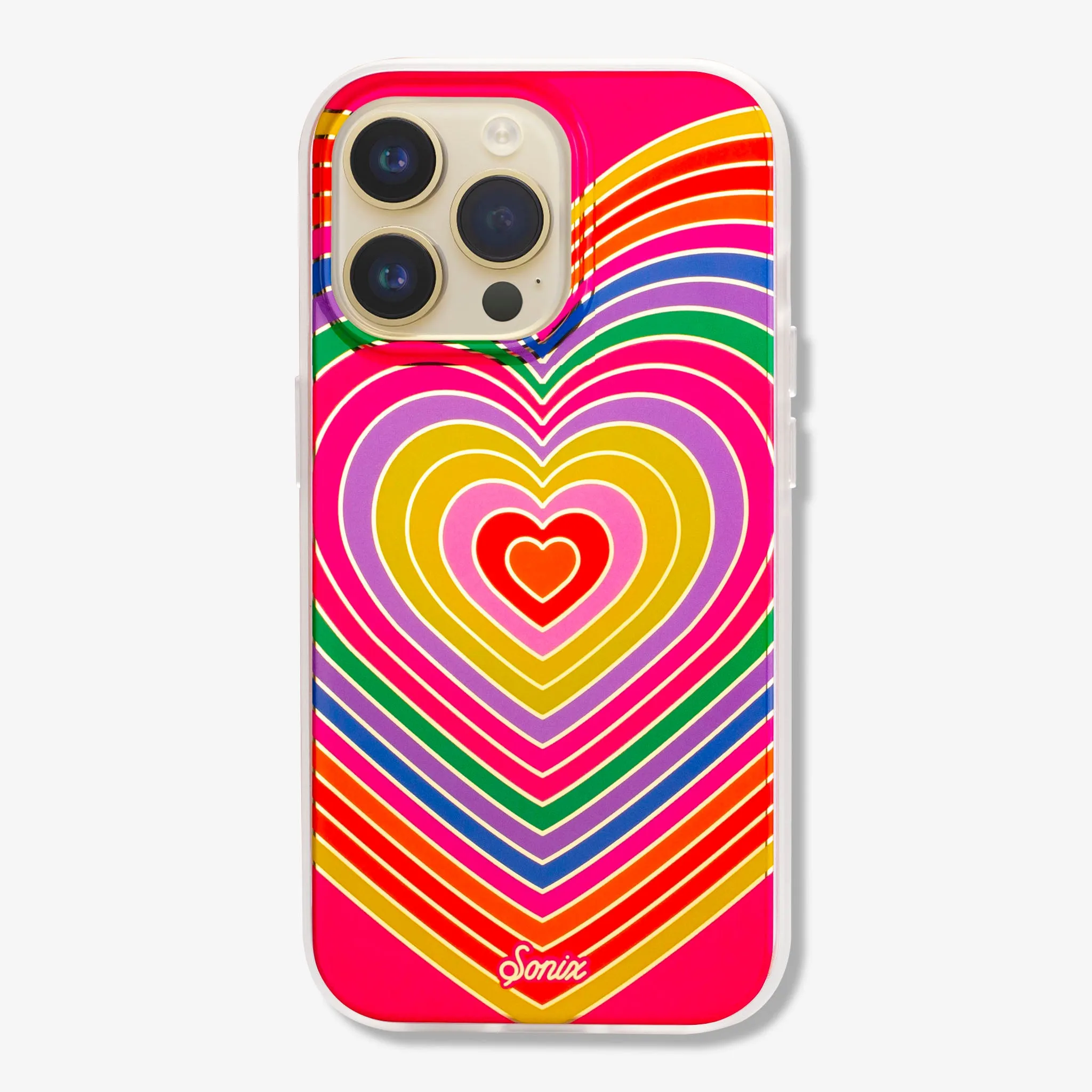 Rainbow Hearts MagSafe? Compatible iPhone Case Stylish Shape Modern Pattern Style