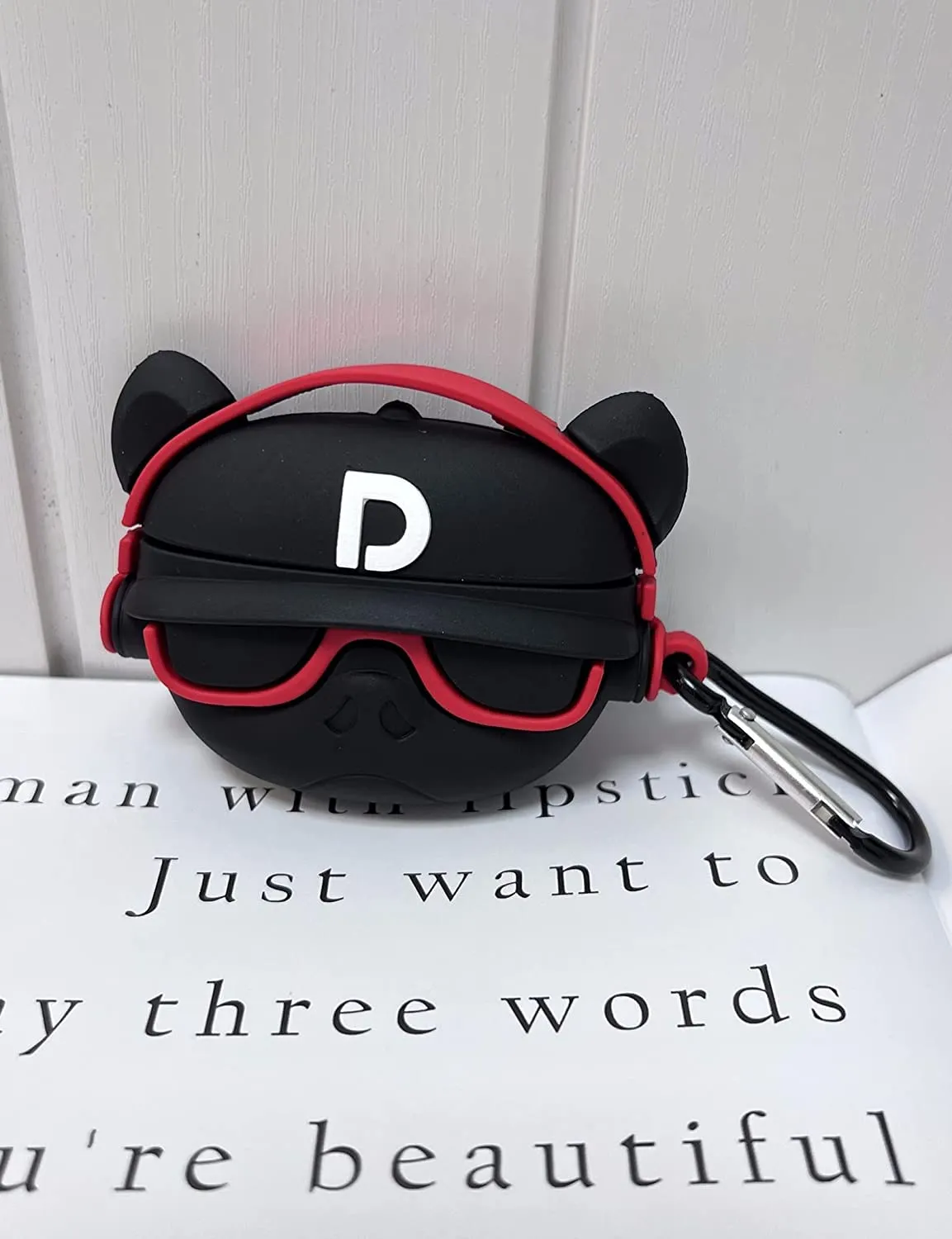 RED DJ BULL DOG SILICONE AIRPODS CASE COVER FOR AIRPODS PRO 2 Creative Daily Case Portable Gadget Storage