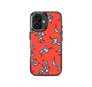 Soft Touch Red Flames Pattern Stride 2.0 Phone Case Cover