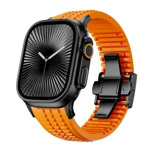 Apple Watch Premium Silicone Strap (Orange) Flexible Band Design