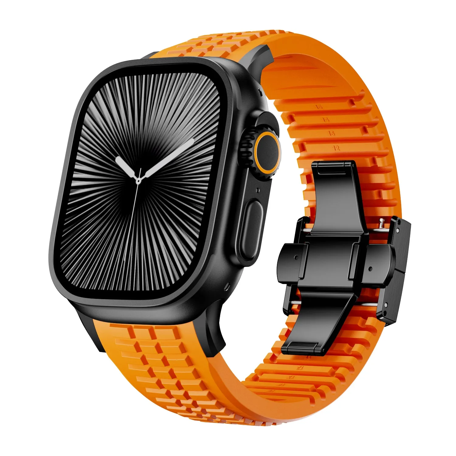 Apple Watch Premium Silicone Strap (Orange) Flexible Band Design