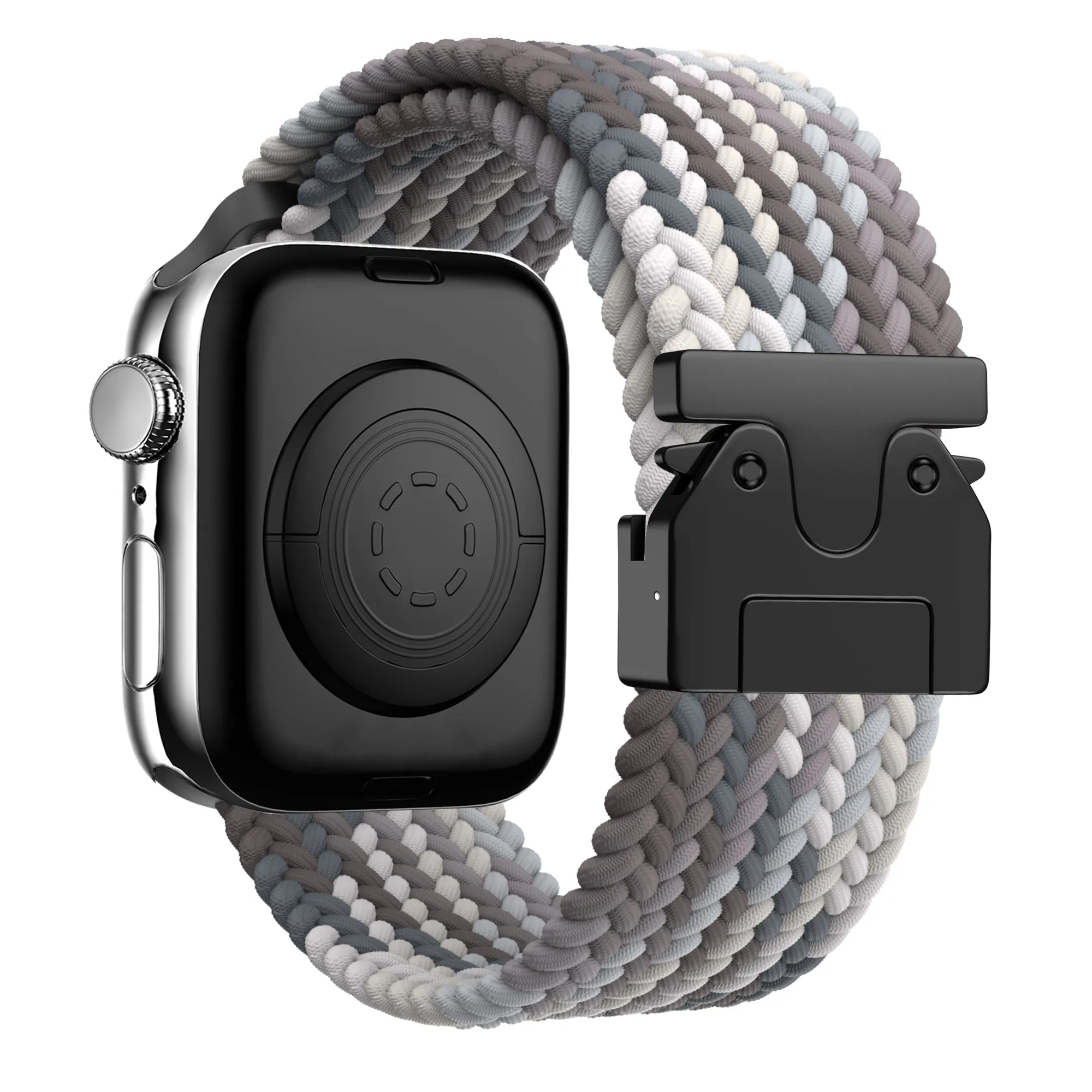 Bandz Apple Watch Braided Nylon Strap with P-Buckle (Mandala Black) Modern Lifestyle Tough Texture