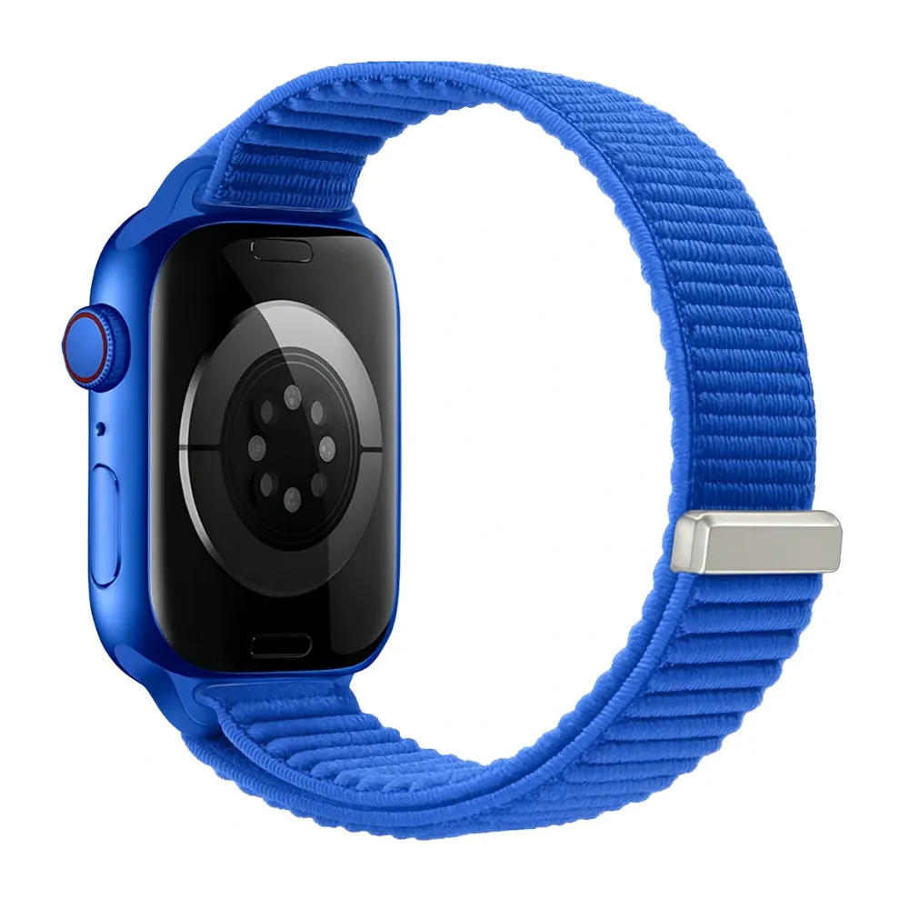Sleek Active Option Strap-it Apple Watch Wave Nylon Strap (Royal Blue)