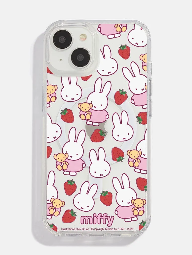 Flexible Grip Texture Sleek Finish Miffy x Skinnydip Strawberry MagSafe iPhone Case