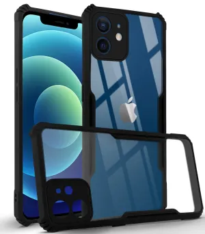 Everyday Use Rugged Build Texture For Apple iPhone 12 Mini Back Cover Case (Crystal Glass Back | Camera Protection | Shockproof Bumpers)