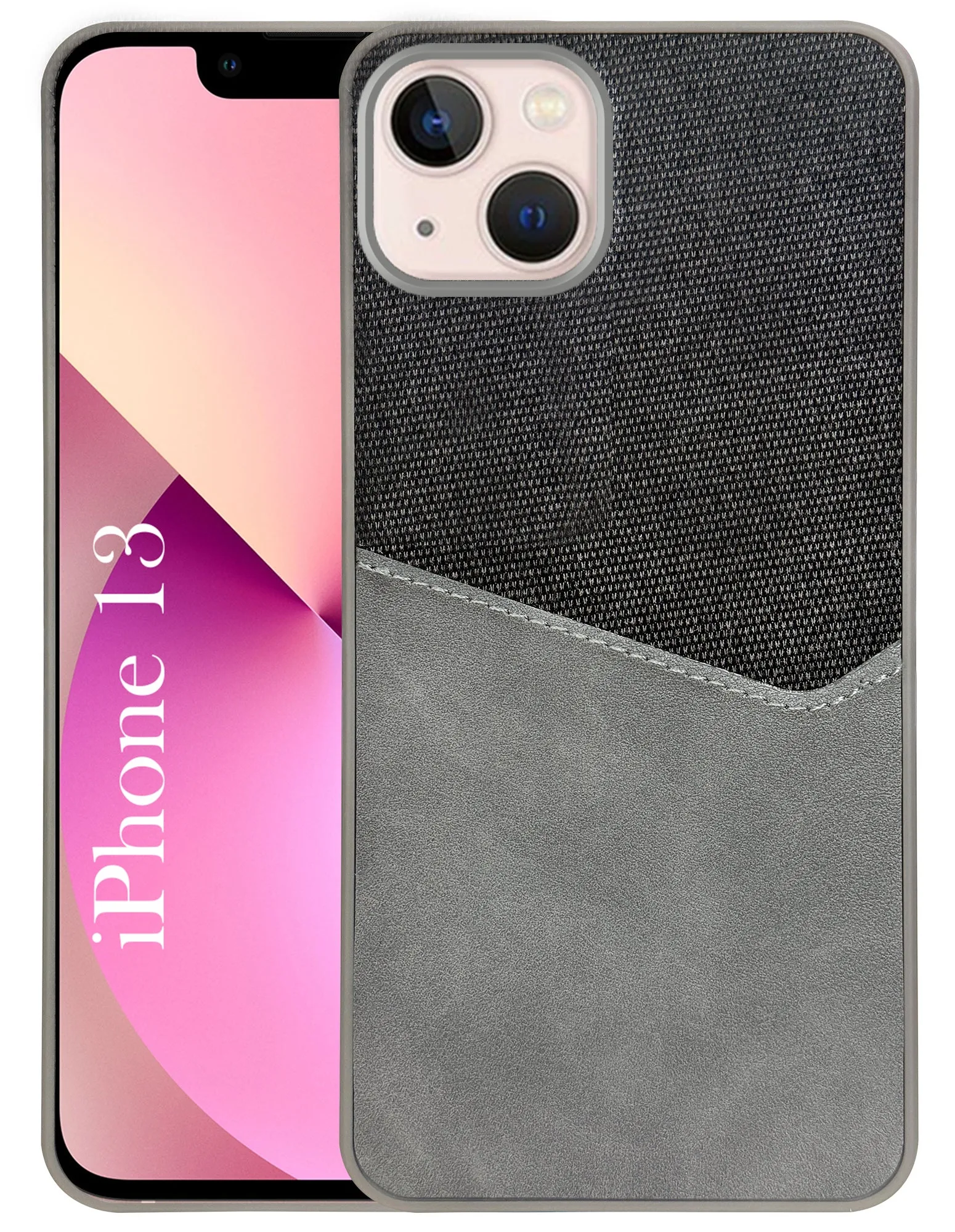 Soft Grip Finish Waterproof Design For Apple iPhone 13 Back Cover Case (Dual PU Leather Stitch | Professional Minimalist | Soft and Flexible)