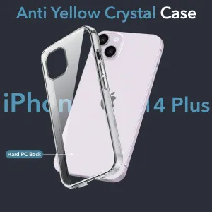 For Apple iPhone 14 Plus Back Cover Case (Hard Anti Yellow Clear Case | Drop & Camera Protection | Shockproof Polycarbonate) Soft Finish Layer Smooth Pattern Design