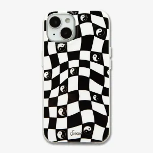 Hybrid Pattern Checkmate Yin Yang MagSafe Compatible iPhone Case