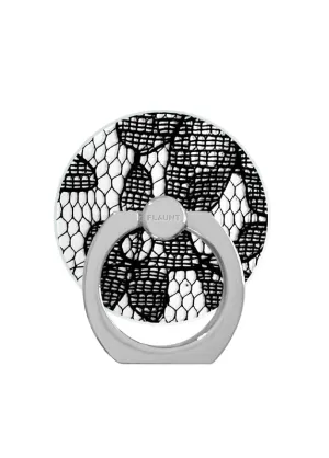 Black Lace Adhesive Phone Ring Stand Durable Desk Spin