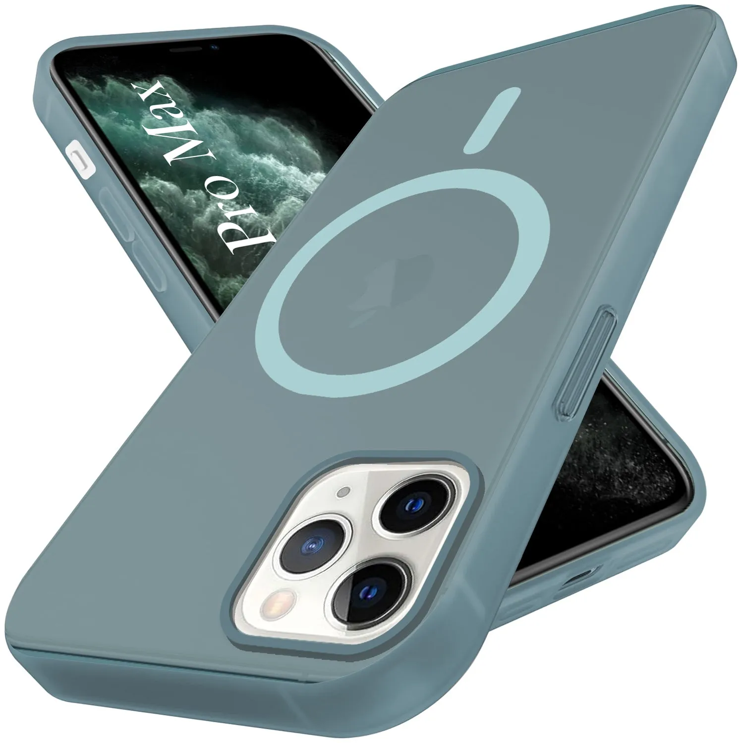 For Apple iPhone 11 Pro Max Back Cover Case (Frosted Matte Feel | MagSafe Compatible Wireless Charging | Polycarbonate Material) Compact Edge Ergonomic Texture