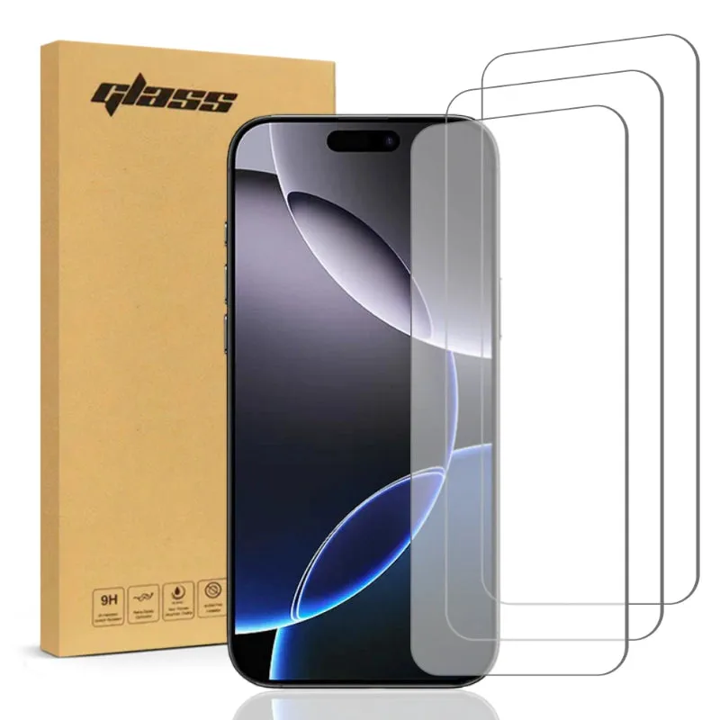 Apple iPhone 16 Pro Max Tempered Glass Screen Protector 3 Per Pack Clear Pattern