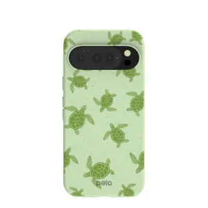 Sage Green Tiny Turtles Google Pixel 10/10 Pro Case Anti Shock