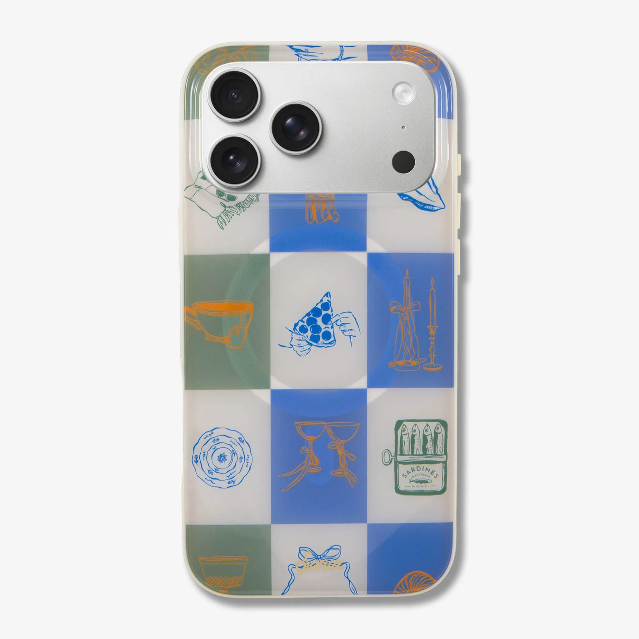 Slim Feel Shock Layer Santorini Check MagSafe? Compatible iPhone Case