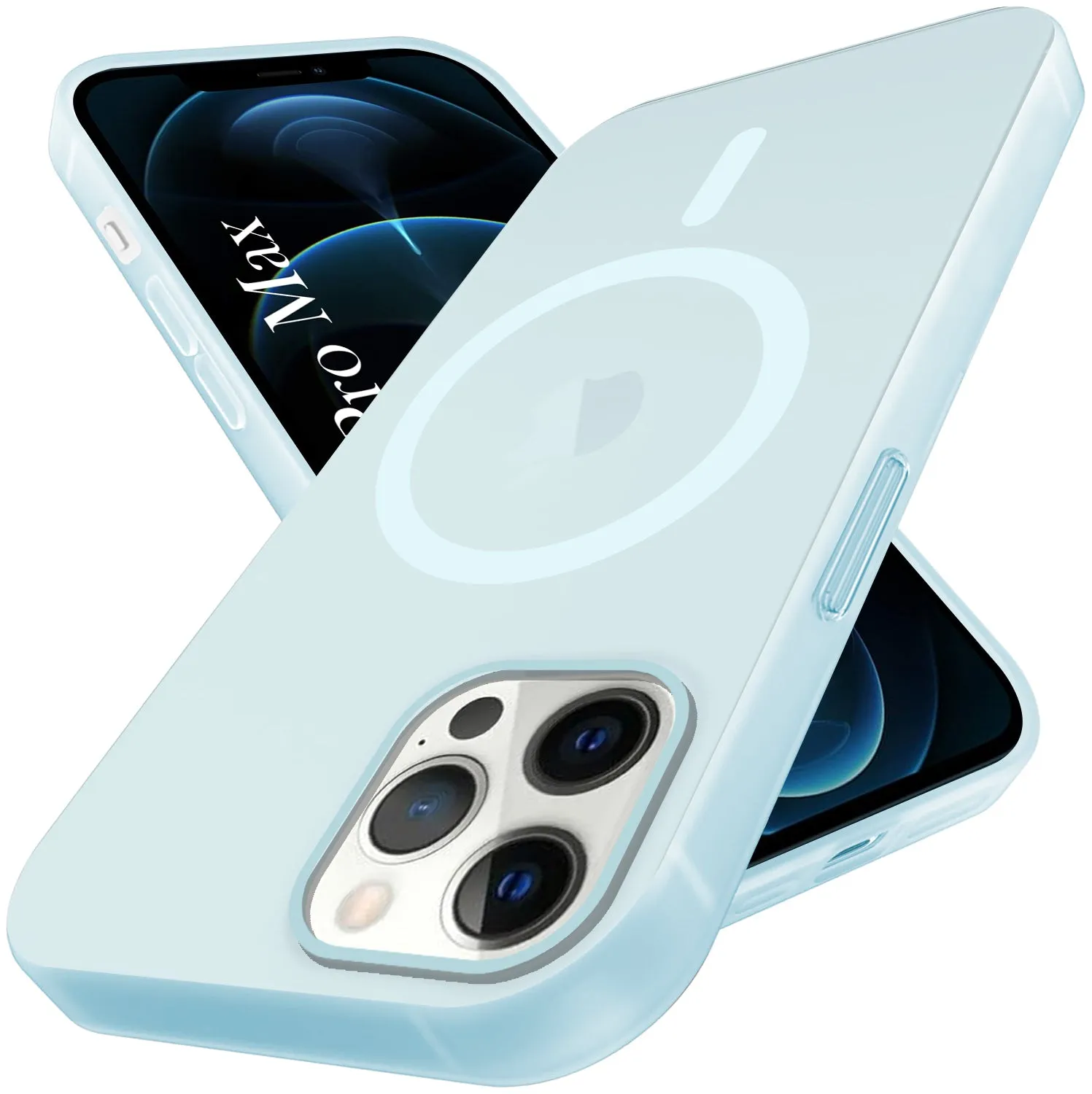 Soft Cushion Shock Absorber For Apple iPhone 12 Pro Max Back Cover Case (Frosted Matte Feel | MagSafe Compatible Wireless Charging | Polycarbonate Material)